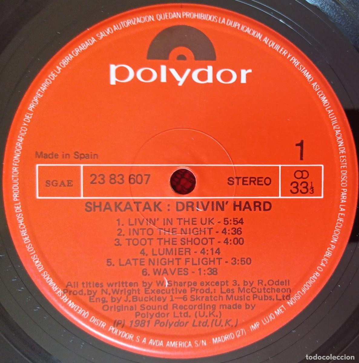 Discos de vinilo: SHAKATAK ** Drivin Hard ** 1981 VINILO LP - Foto 3