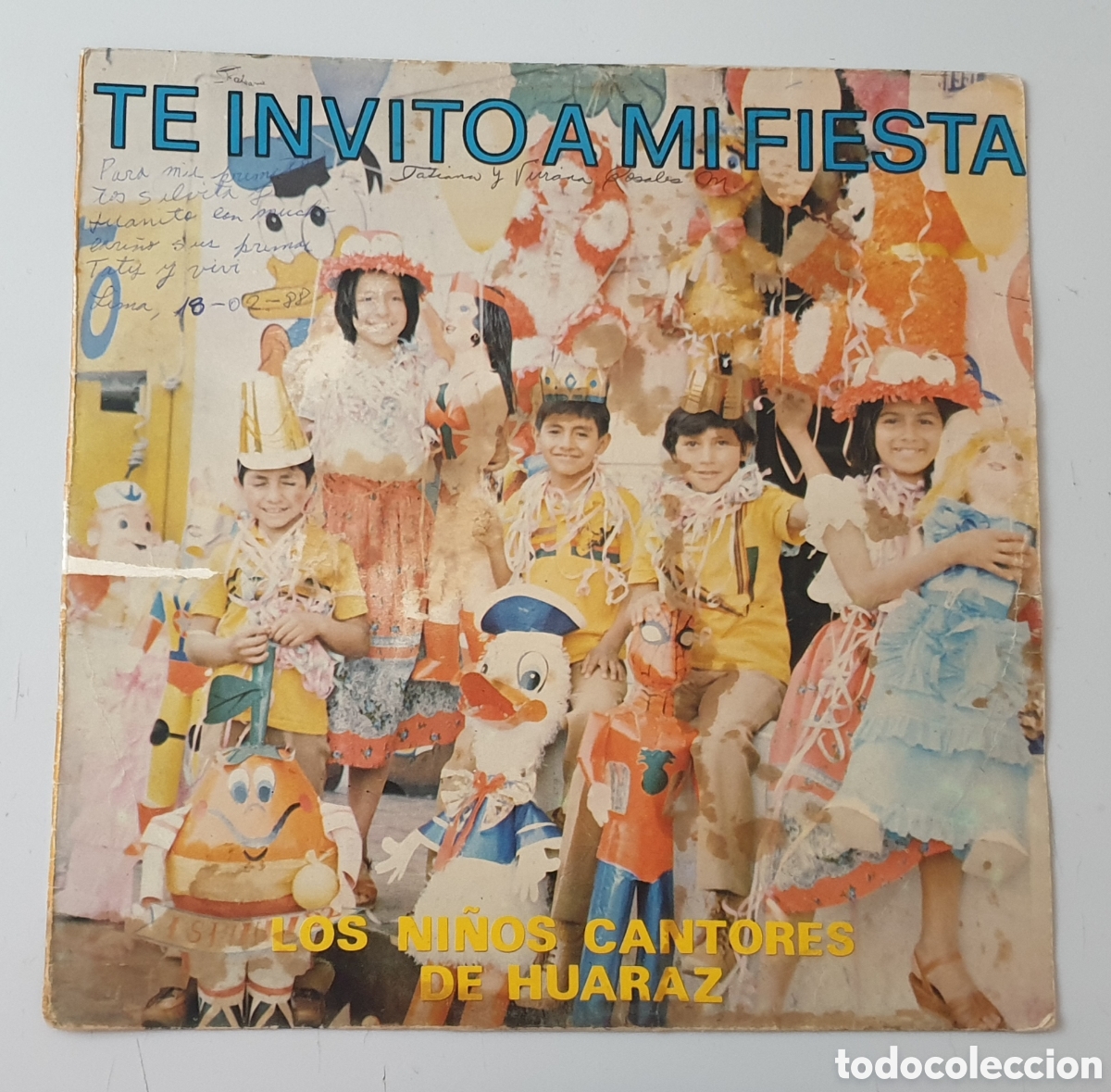 Disques de vinyle: LP GRUPO PAZ Y BIEN NI&Ntilde;OS CANTORES DE HUARAZ - Te invito a mi fiesta (Per&uacute; - Iempsa - 1982) RAREZA