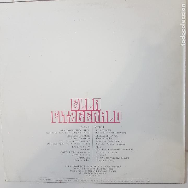 Discos de vinilo: ELLA FITZGERALD. CANTA - Foto 2