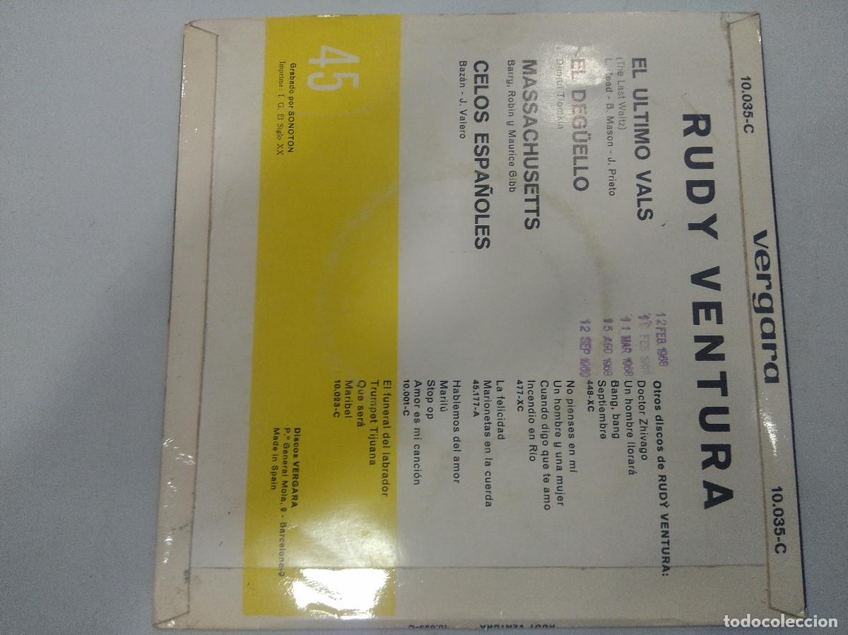 Discos de vinilo: RUDY VENTURA/EL ULTIMO VALS/SINGLE. - Foto 3