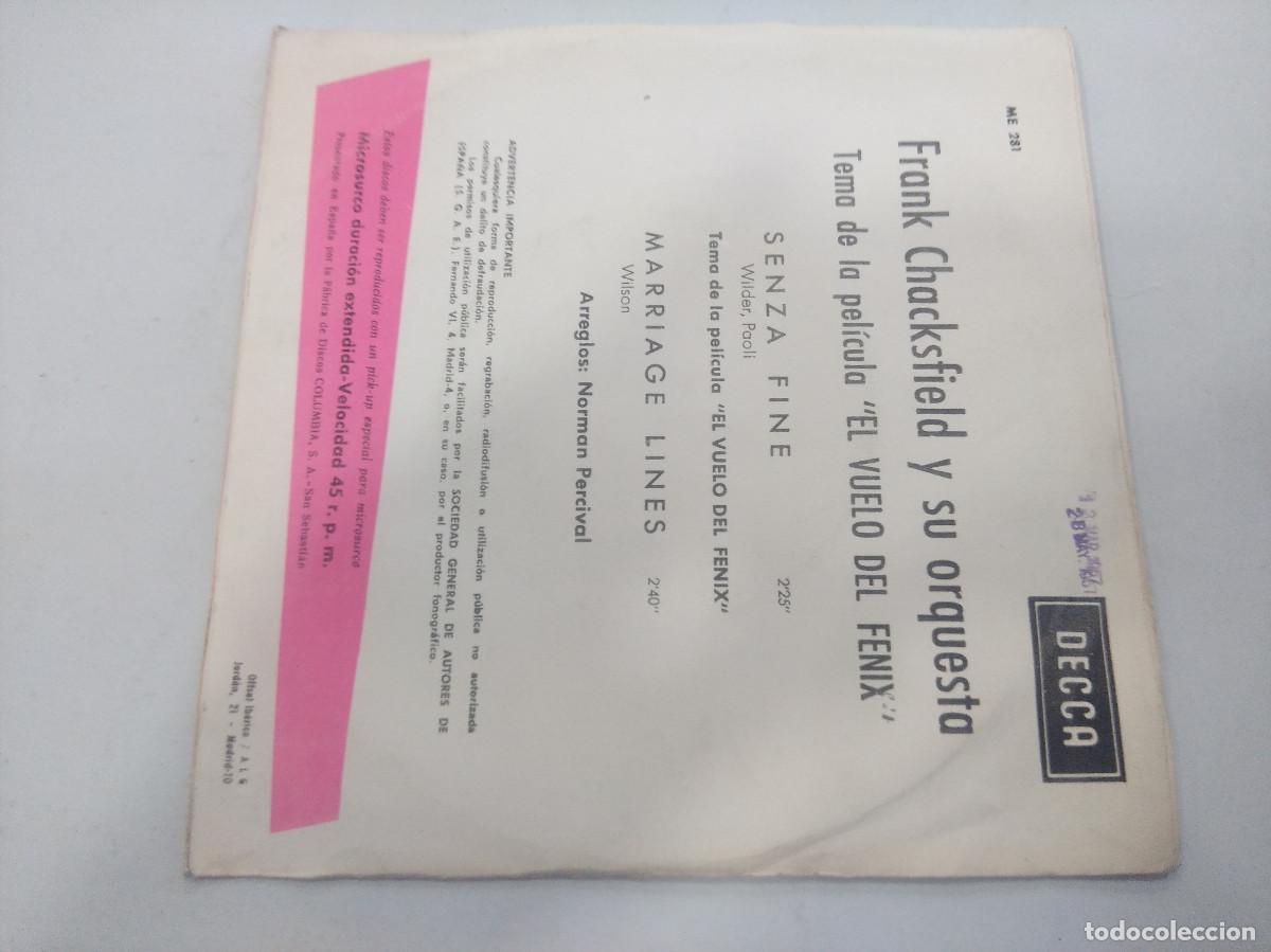 Discos de vinilo: FRANK CHACKSFIELD/SENZA FINE/SINGLE. - Foto 3