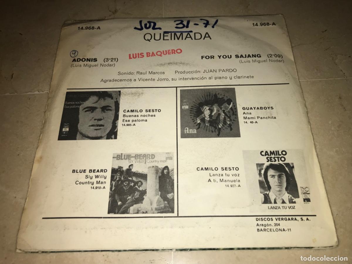 Discos de vinilo: QUEIMADA-ADONIS-FOR YOU SAJANG-ORIGINAL 1971 - Foto 2