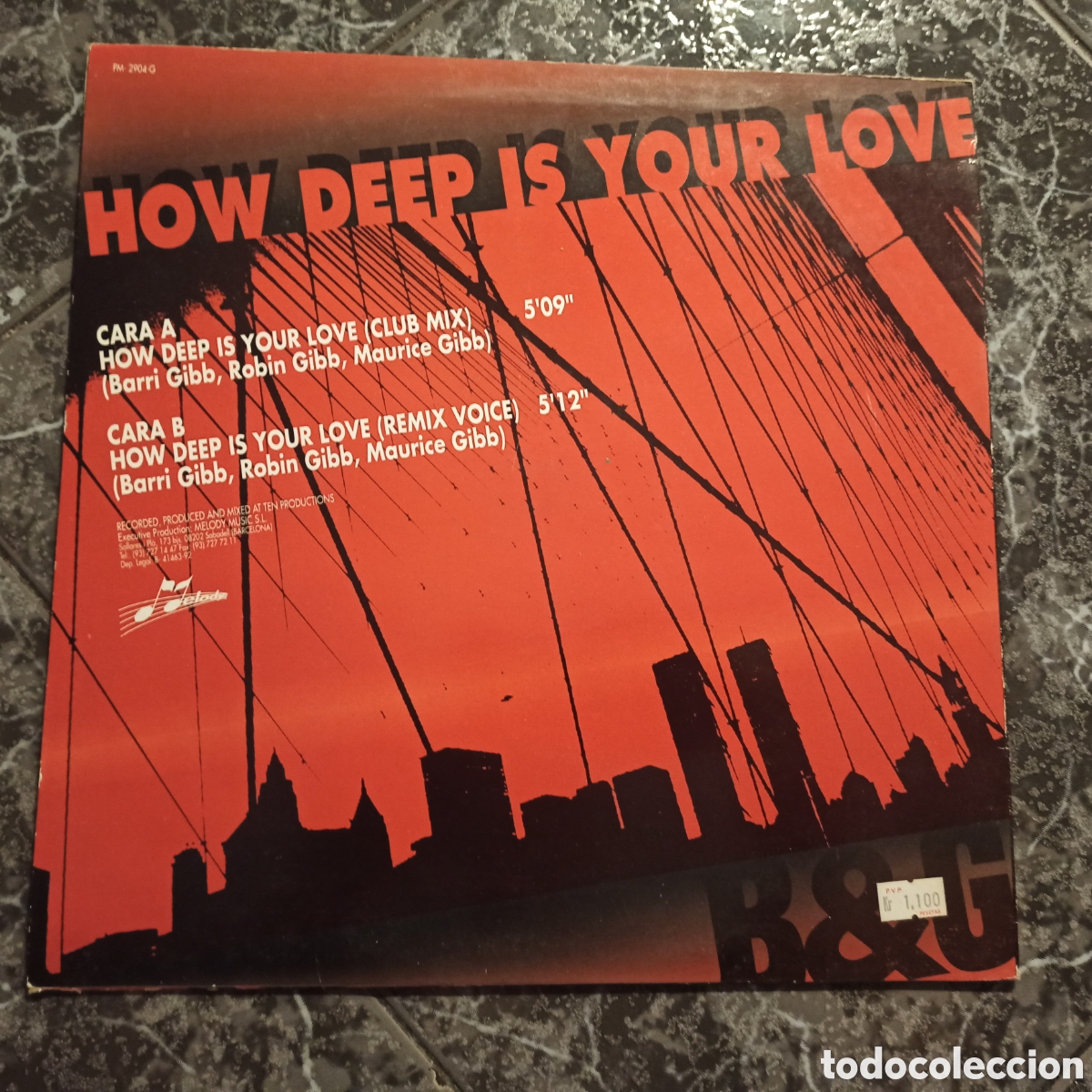 Discos de vinilo: B&G - How Deep Is Your Love (12&rdquo;) - Foto 2