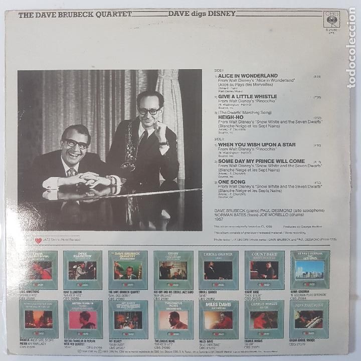 Discos de vinilo: DAVE BRUBECK QUARTET. DAVE DIG DISNEY - Foto 2