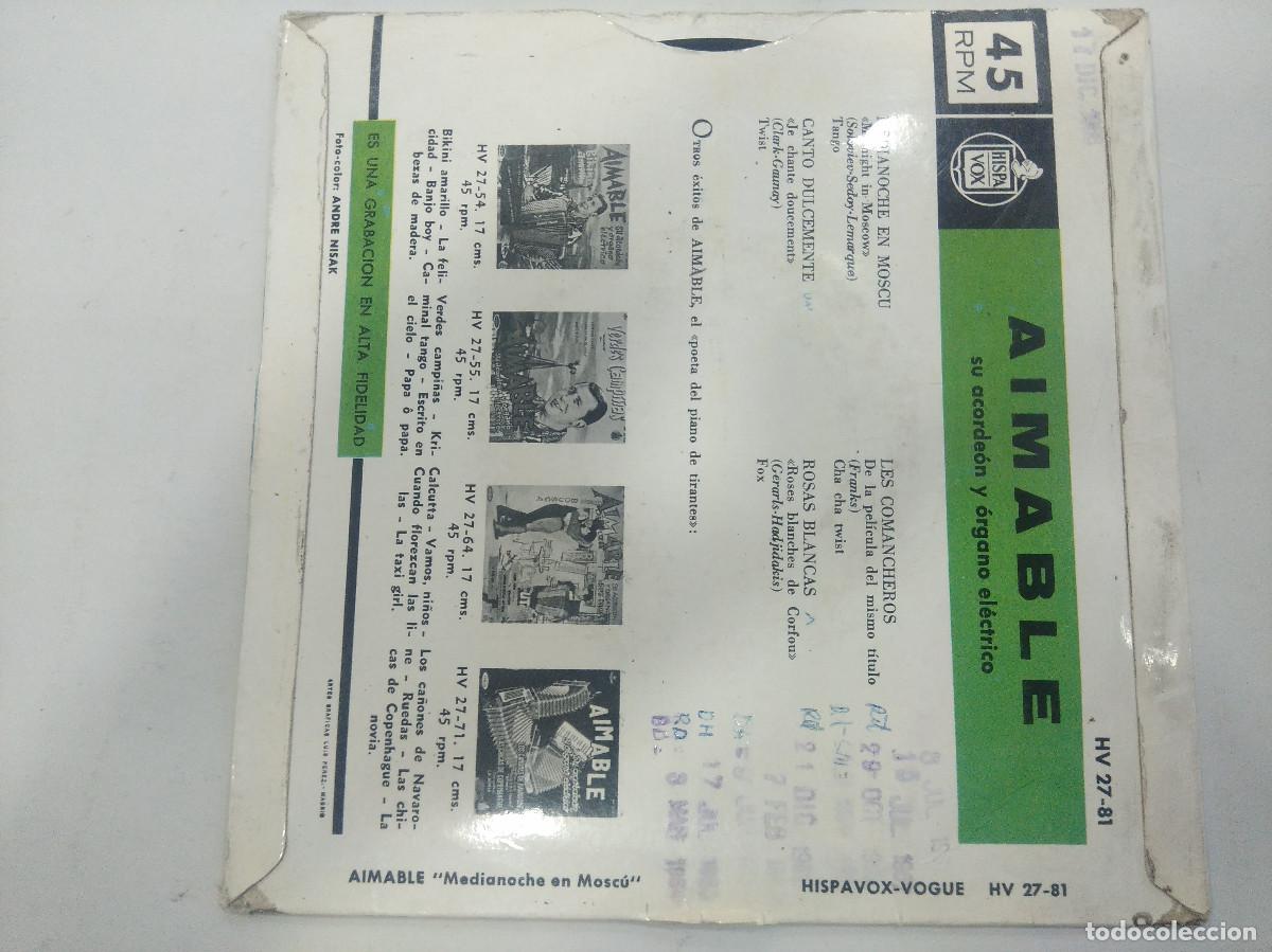 Discos de vinilo: AIMABLE/MEDIANOCHE EN MOSCU/SINGLE. - Foto 3