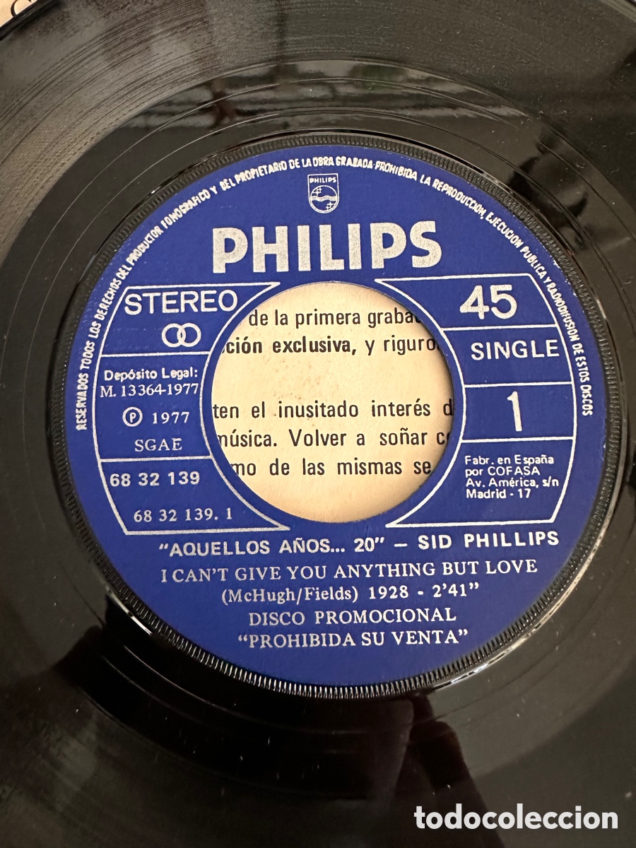Discos de vinilo: LOS LOCOS 20 - SID PHILLIPS / SARA VAUGHAN 1977 FONOGRAM - Foto 3