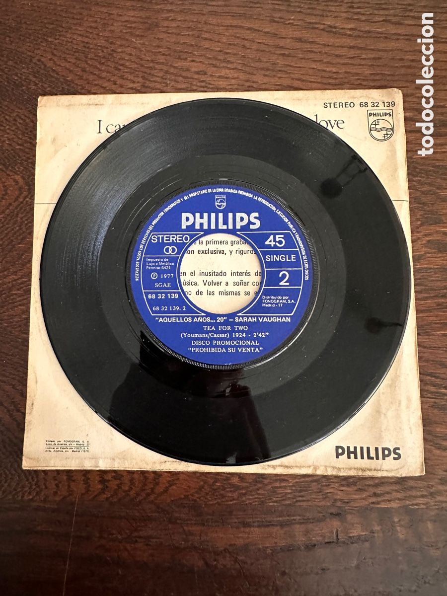 Discos de vinilo: LOS LOCOS 20 - SID PHILLIPS / SARA VAUGHAN 1977 FONOGRAM - Foto 5