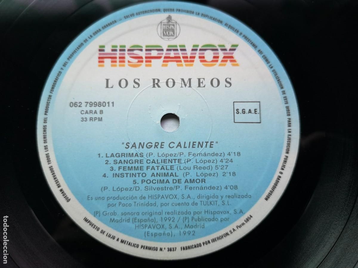 Discos de vinilo: LP LOS ROMEOS SANGRE CALIENTE - Foto 7