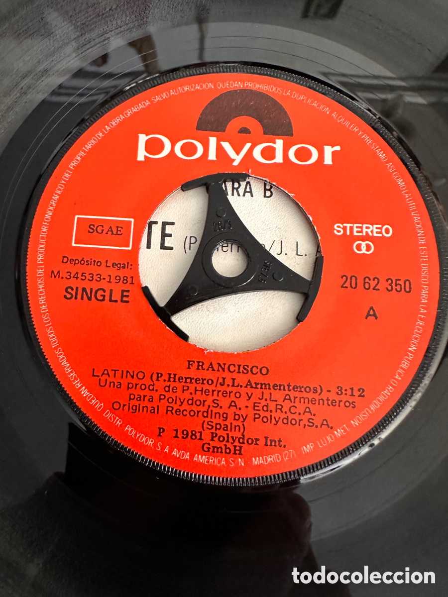 Discos de vinilo: FRANCISCO / LATINO - AC&Eacute;RCATE 1981 POLYDOR - Foto 3
