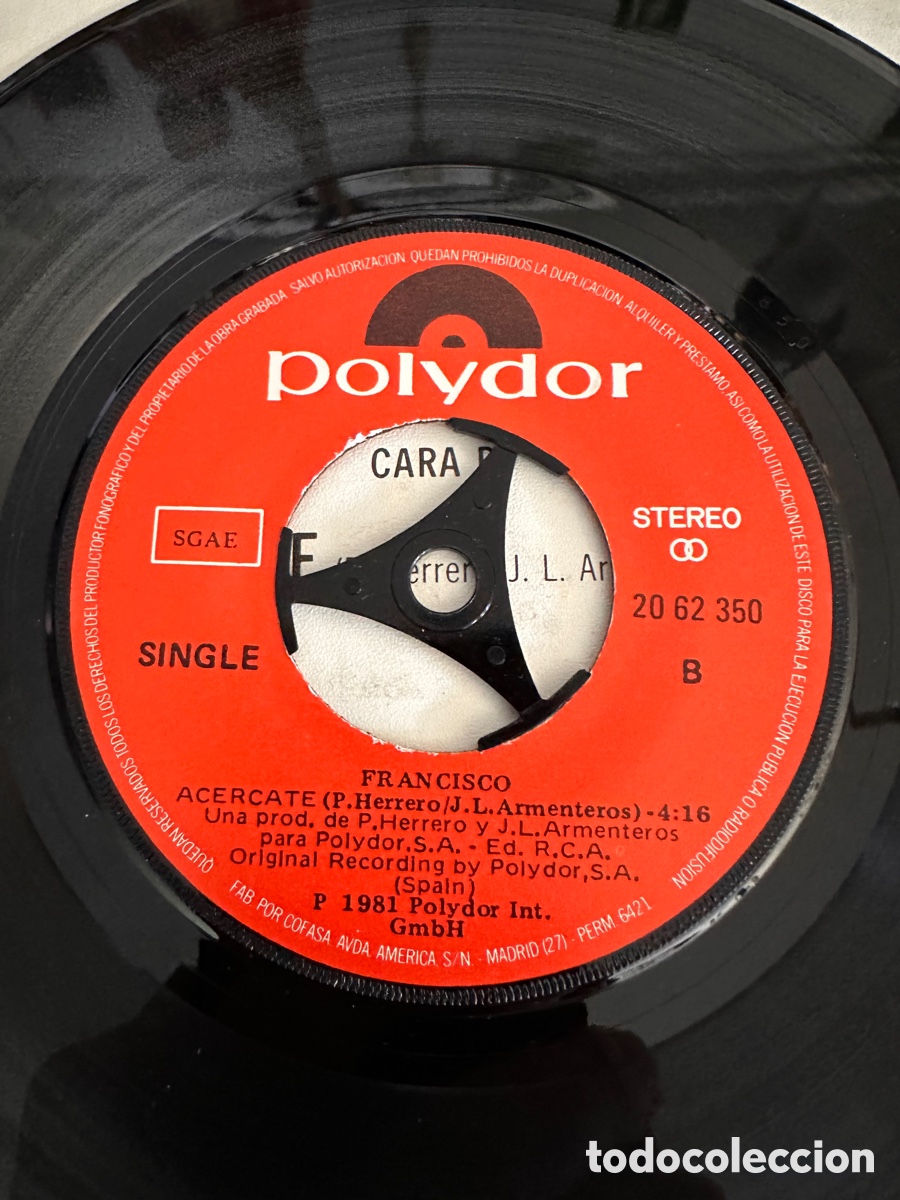 Discos de vinilo: FRANCISCO / LATINO - AC&Eacute;RCATE 1981 POLYDOR - Foto 6
