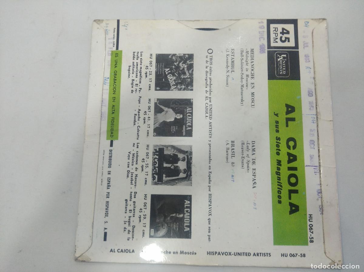 Discos de vinilo: AL CAIOLA/MEDIANOCHE EN MOSCU/SINGLE. - Foto 3