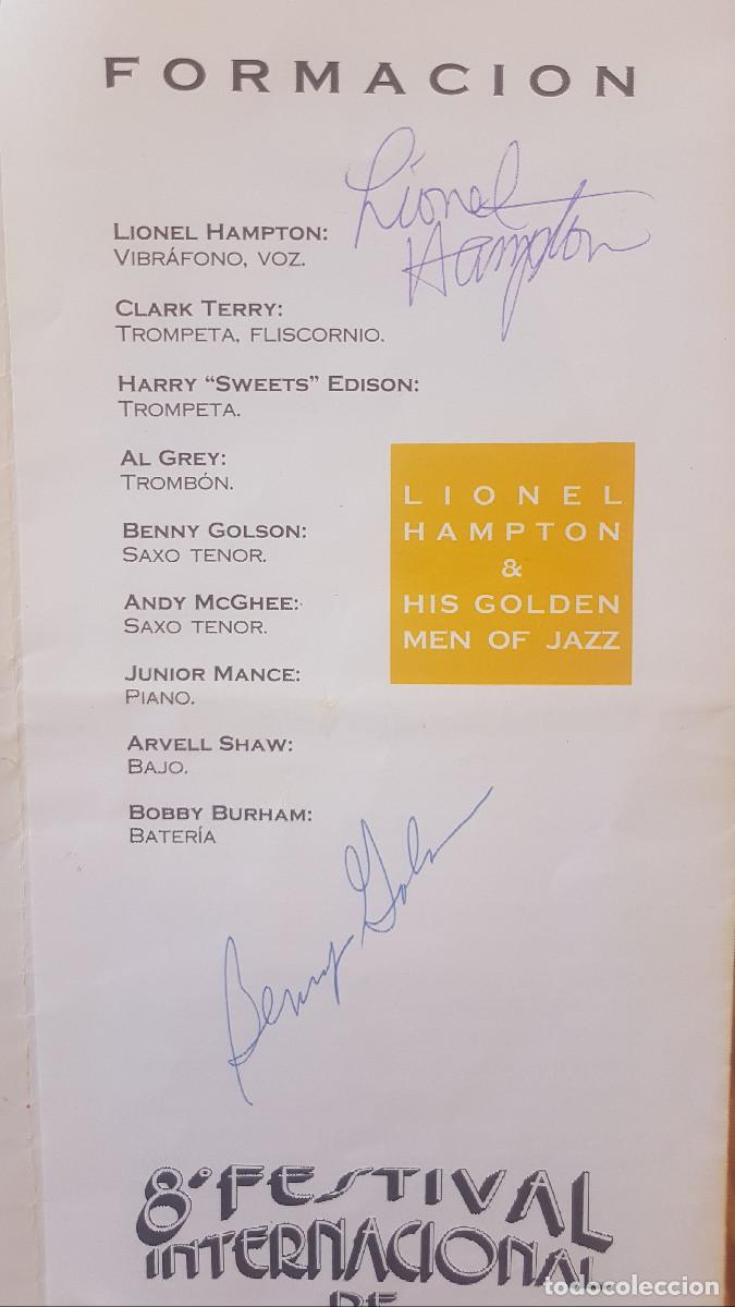 Discos de vinilo: LIONEL HAMPTON AND BENNY GOLSON. PROGRAMA CON AUTOGRAFOS - Foto 1