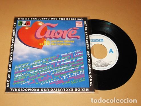 Discos de vinilo: CUORE MIX - MEDLEY DE TEMAS ITALIANOS 60'S-70'S - SINGLE PROMO - 1992