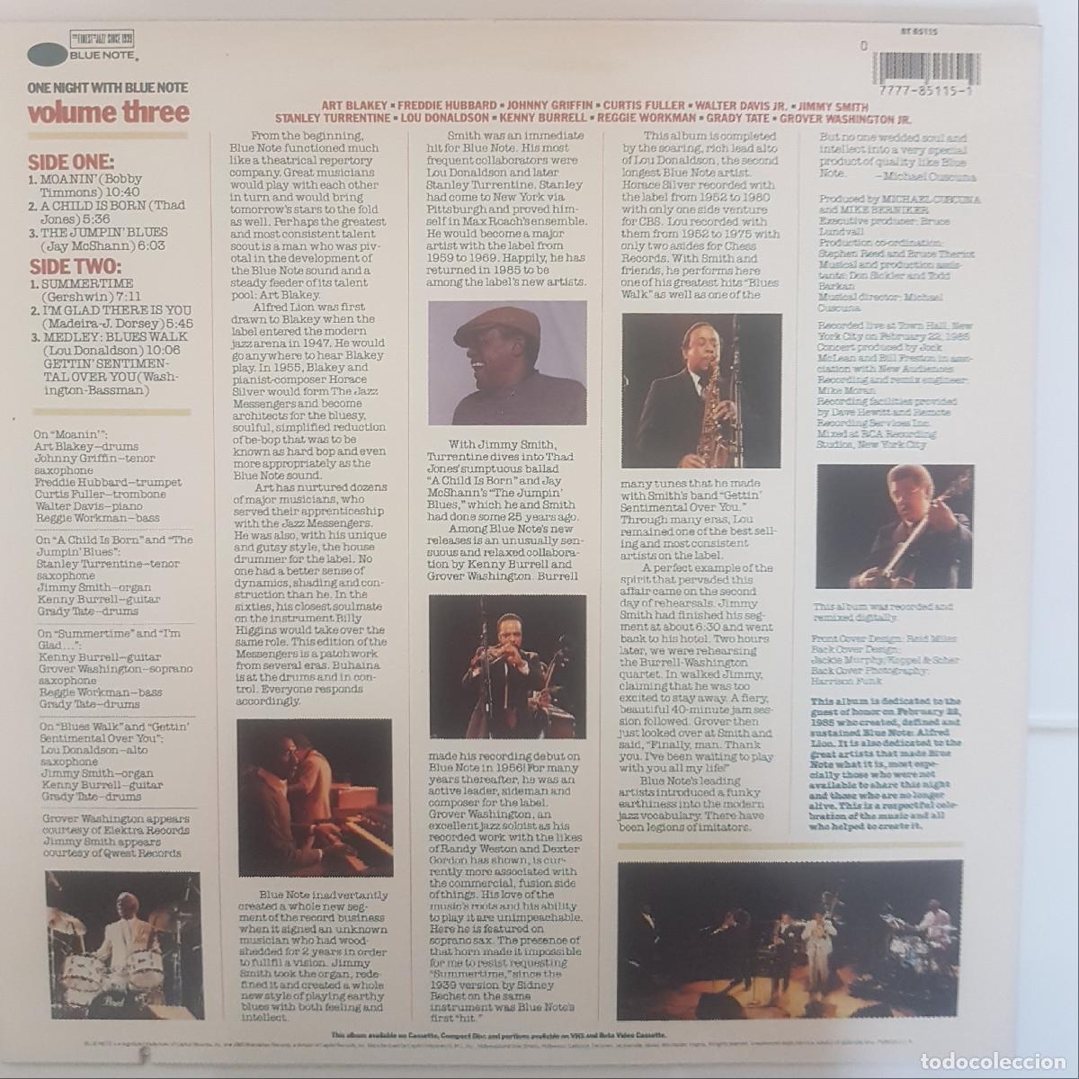 Discos de vinilo: ONE NIGHT WITH BLUE NOTE. 1985. VOL 4. - Foto 2