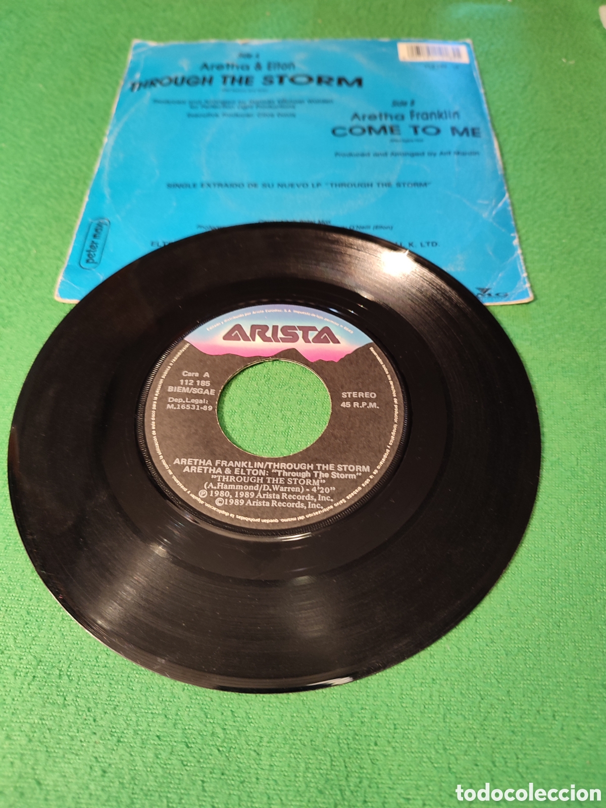 Discos de vinilo: Aretha & Elton - Through the storm - Foto 2