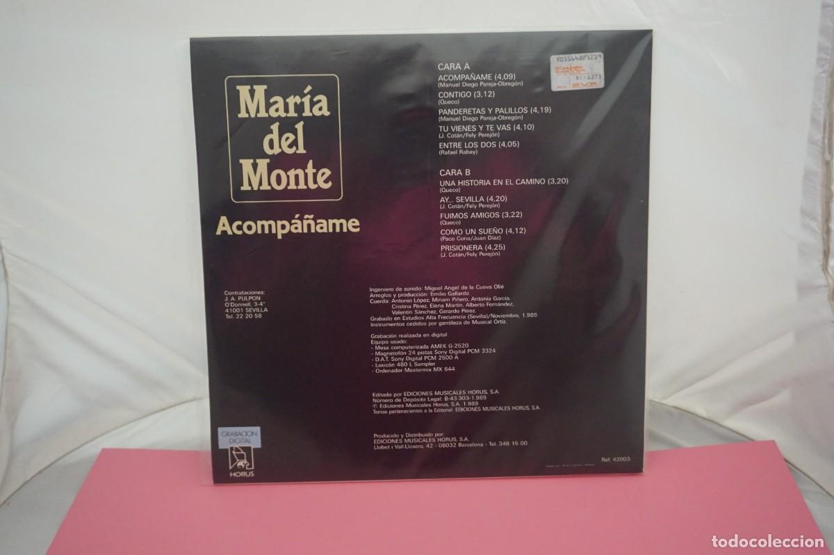 Discos de vinilo: LP - MARIA DEL MONTE - ACOMPA&Ntilde;AME - Foto 3