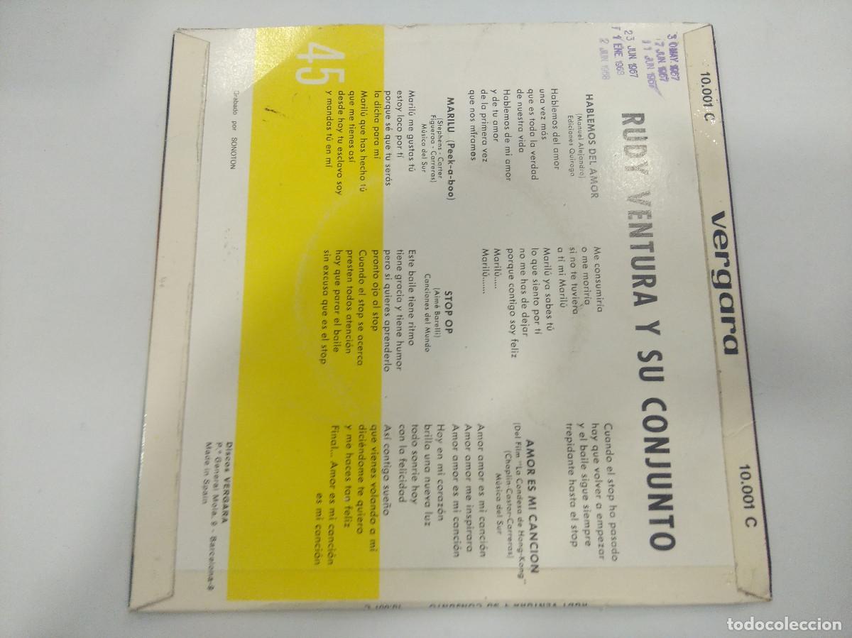 Discos de vinilo: RUDY VENTURA/HABLEMOS DEL AMOR/SINGLE. - Foto 3