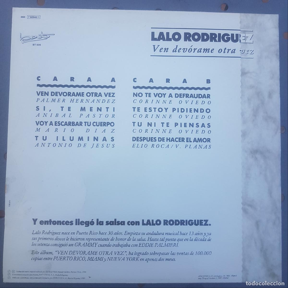 Discos de vinilo: LALO RODRIGUEZ. VEN DEVORAME OTRA VEZ - Foto 2
