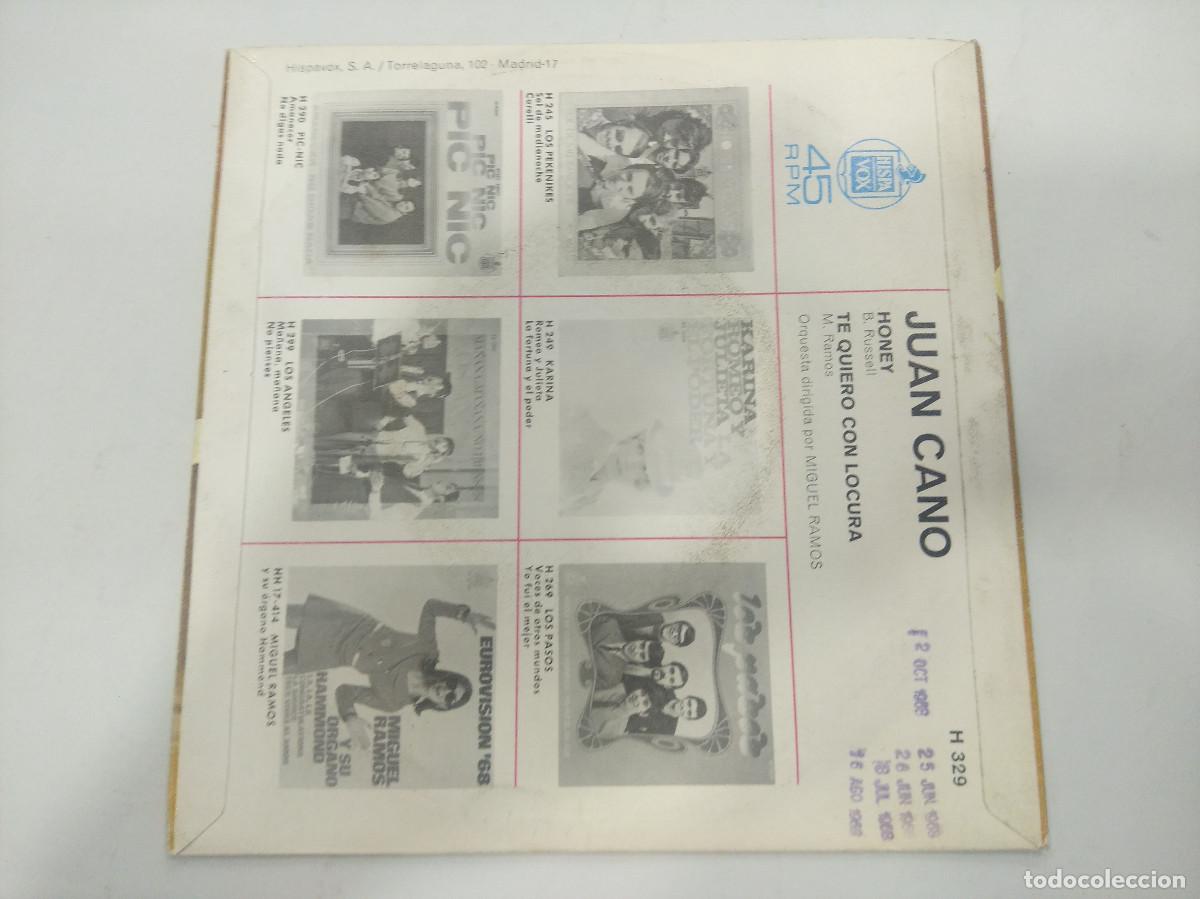 Discos de vinilo: JUAN CANO/HONEY/SINGLE. - Foto 3