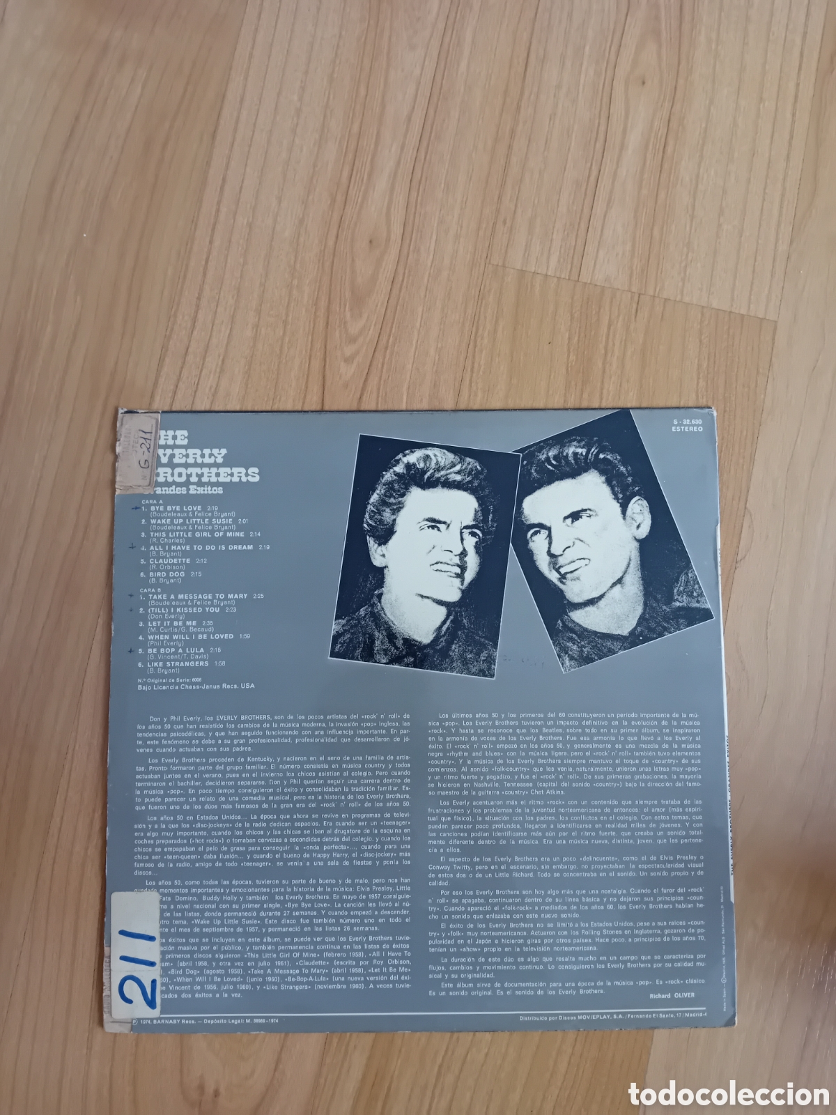Discos de vinilo: THE EVERLY BROTHERS. GRANDES &Eacute;XITOS - Foto 2