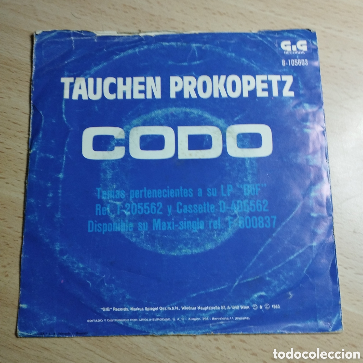 Discos de vinilo: Single 7&rdquo; CODO 1983 Tauchen prokopetz. - Foto 2