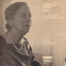 Discos de vinilo: CONCHITA BADIA CANTA... - CANCIONES SUDAMERICANAS / PIANO: PEDRO VALLRIBERA / LP VERGARA RF-17404