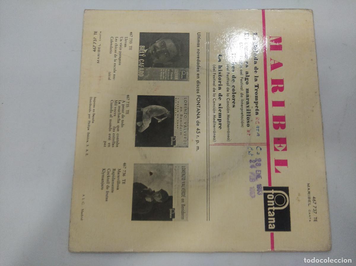 Discos de vinilo: MARIBEL/LA BALADA DE LA TROMPETA/SINGLE. - Foto 3