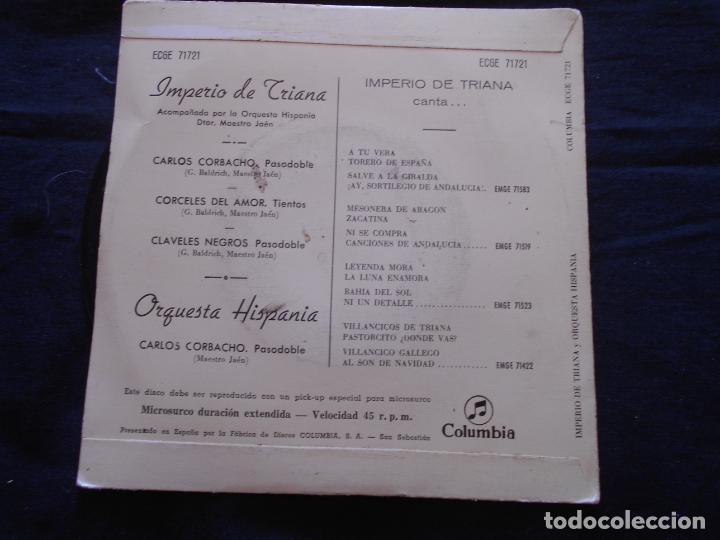 Discos de vinilo: IMPERIO DE TRIANA // CLAVELES NEGRO +3 - Foto 2