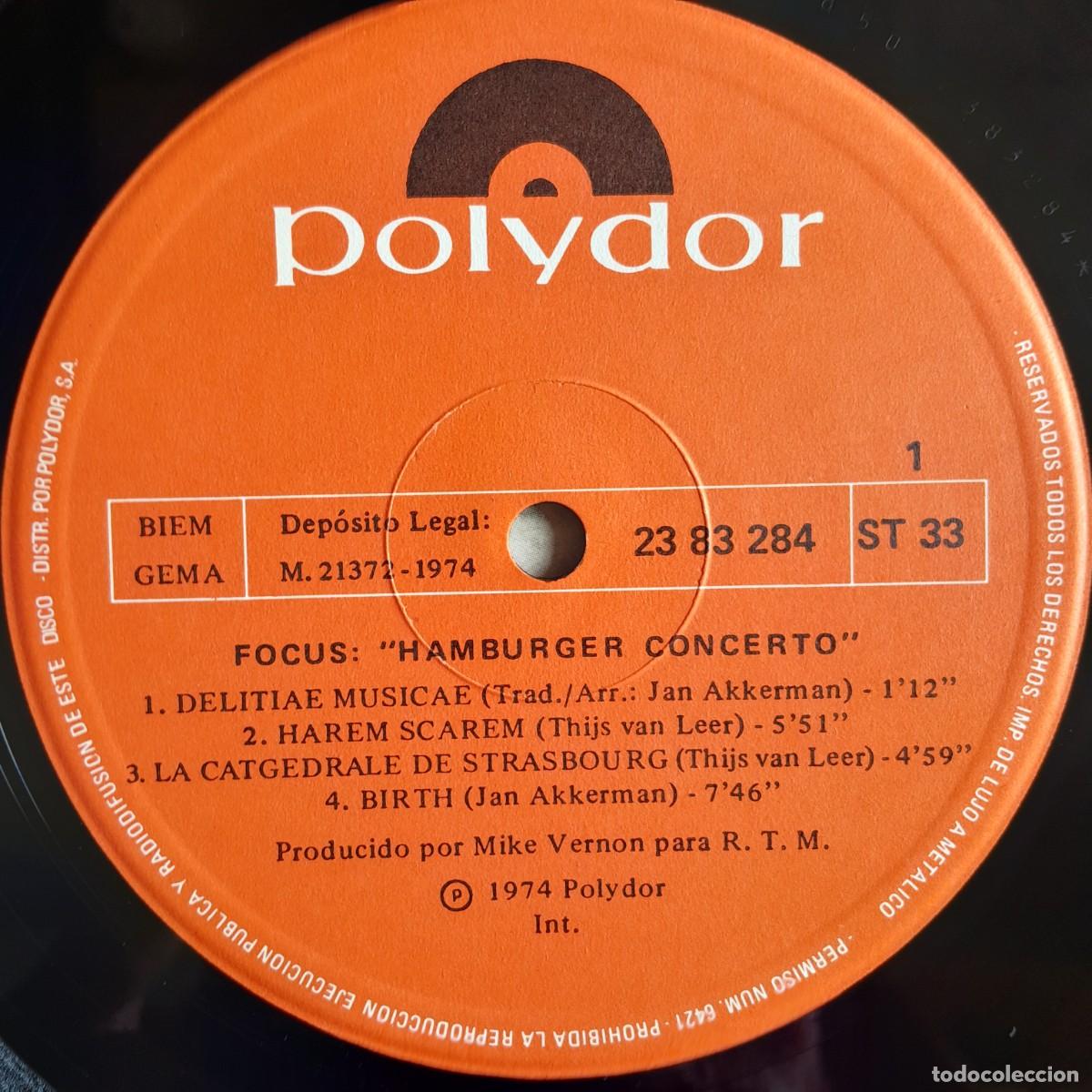 Discos de vinilo: FOCUS : HAMBURGER CONCERTO [POLYDOR - ESP 1974] LP - Foto 3