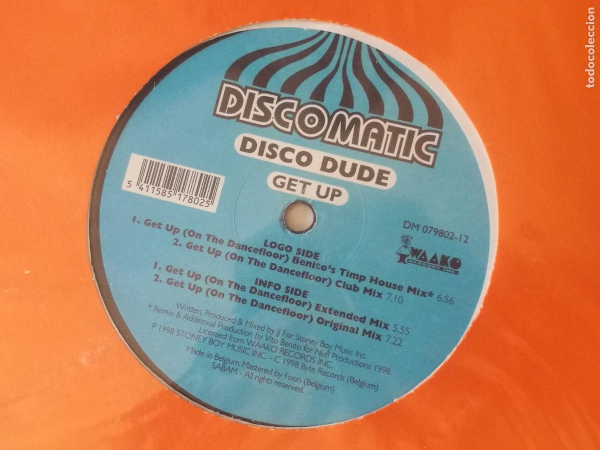 Discos de vinilo: Disco Dude - Get Up (On The Dancefloor) - 1998 - Foto 1