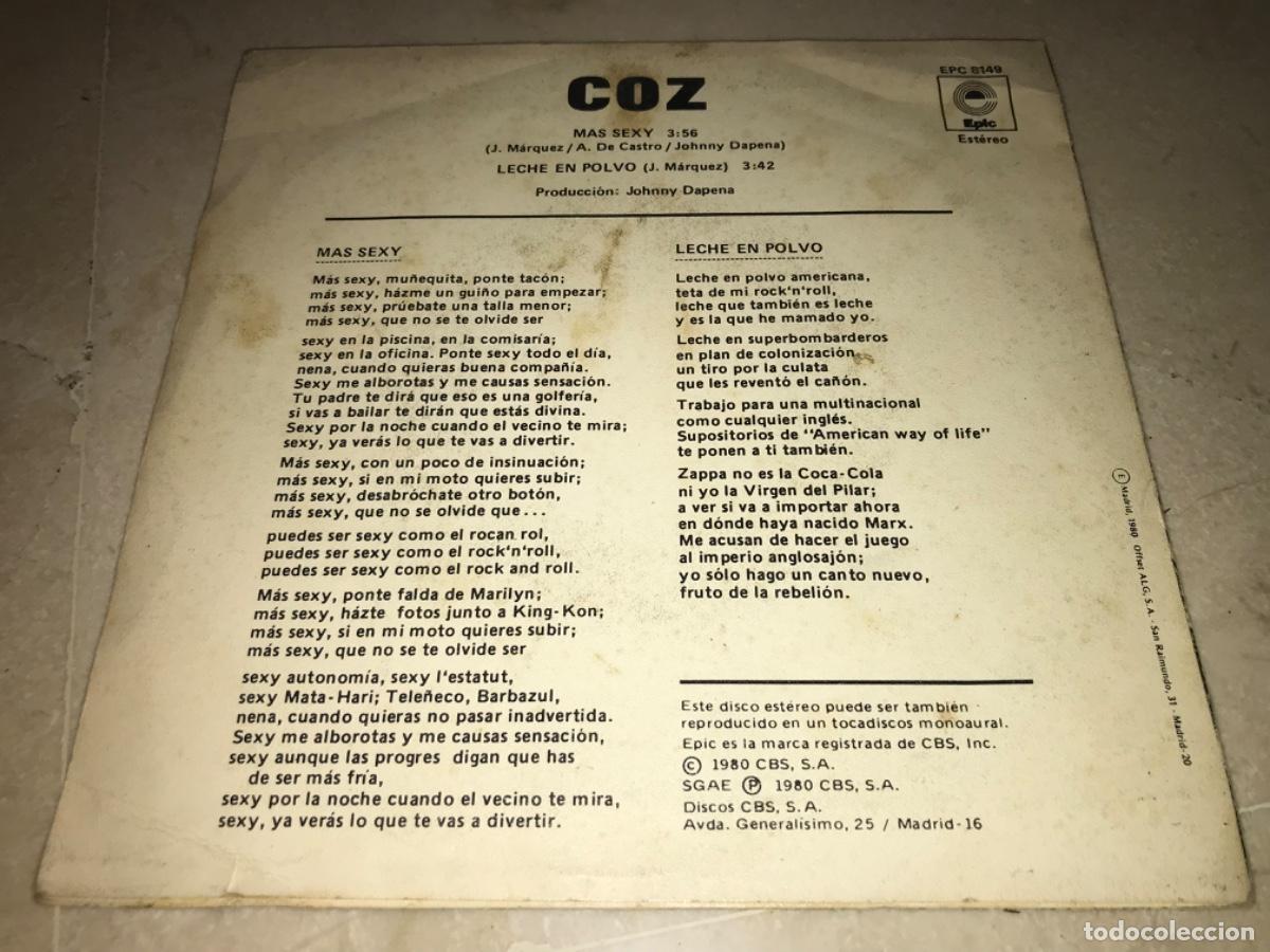 Discos de vinilo: COZ-MAS SEXY-ORIGINAL 1979 - Foto 2