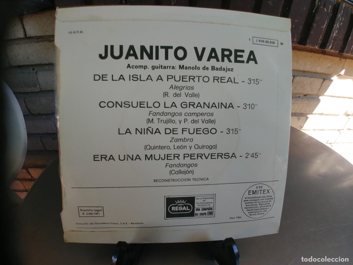 Discos de vinilo: JUANITO VAREA-EP DE LA ISLA A PUERTO REAL +3 - Foto 2