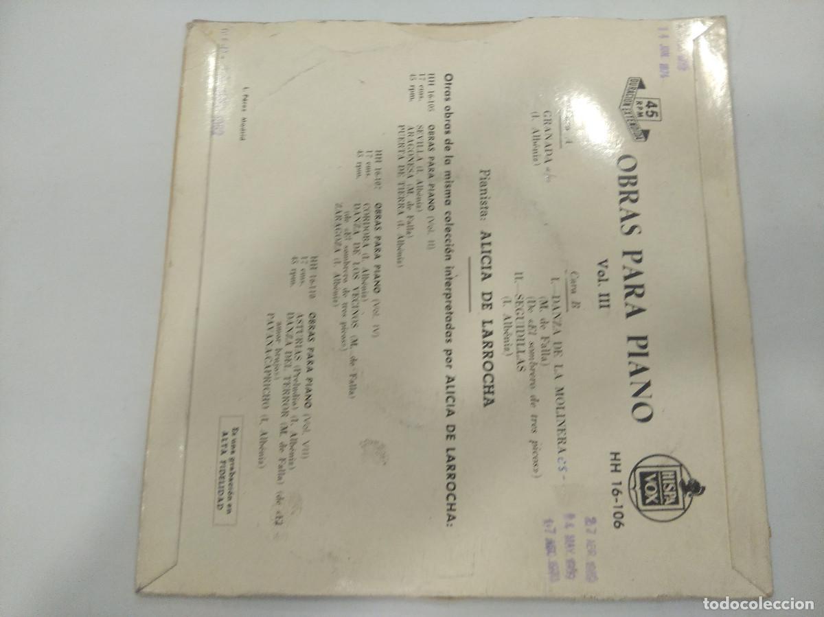 Discos de vinilo: ALICIA DE LARROCHA/GRANADA/SINGLE. - Foto 3