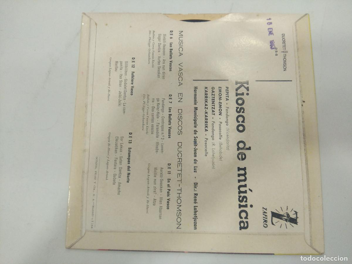 Discos de vinilo: KIOSCO DE LA MUSICA/LOS BALLETS VASCOS/SINGLE. - Foto 3
