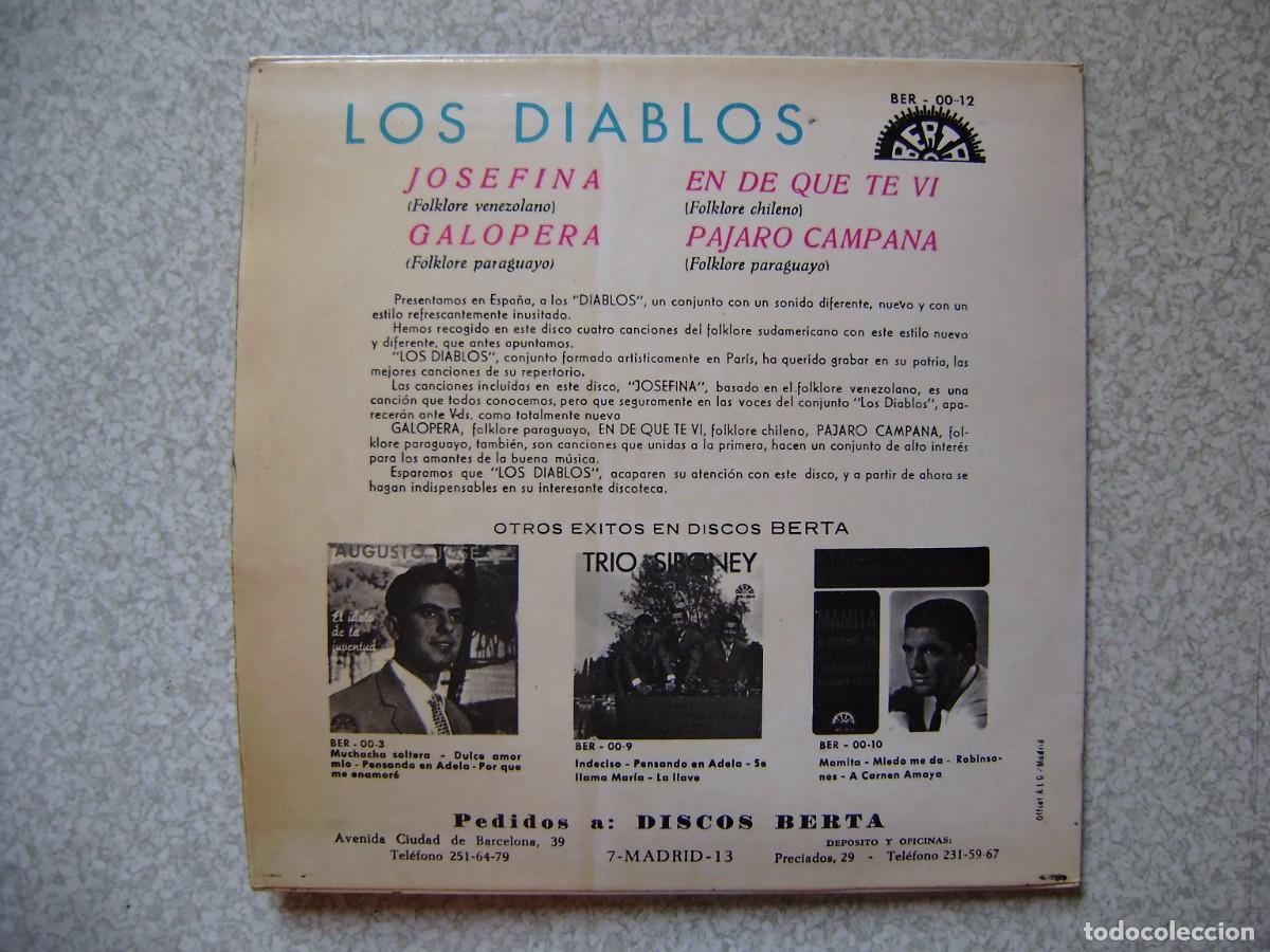 Discos de vinilo: LOS DIABLOS.JOSEFINA + 3...RARO...EX - Foto 2