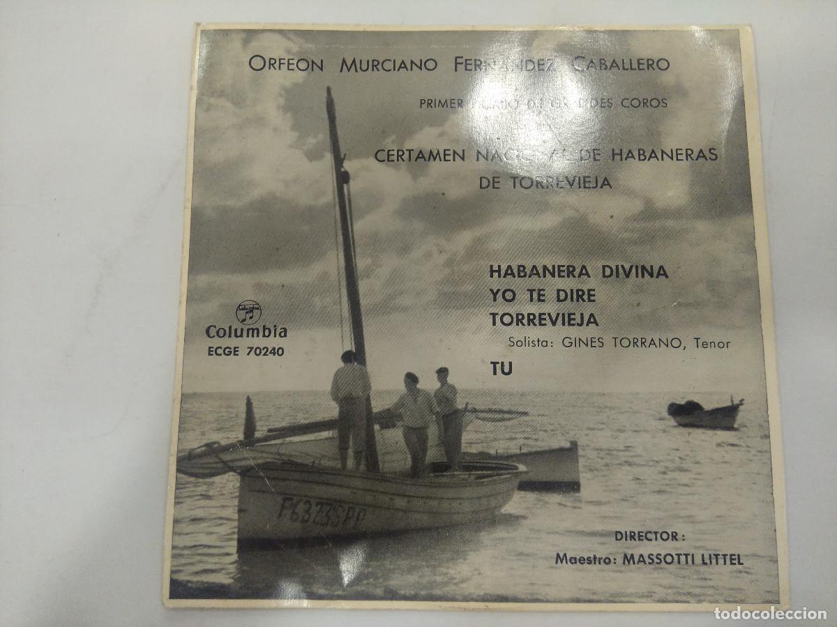 Discos de vinilo: ORFEON MURCIANO FERNANDEZ CABALLERO/SINGLE. - Foto 1