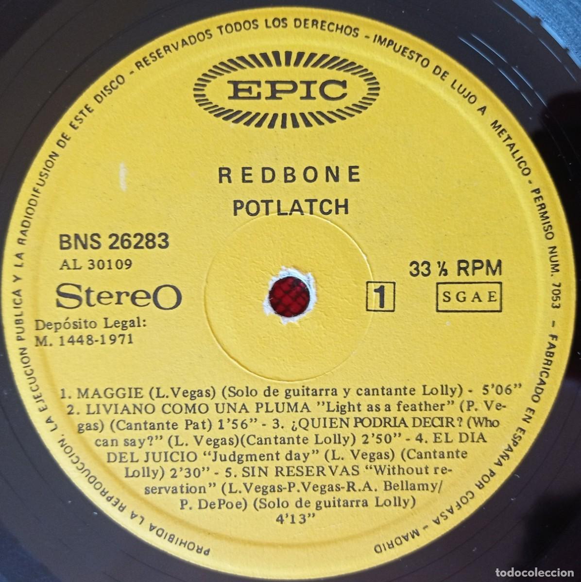 Discos de vinilo: REDBONE ** Potlatch ** VINILO LP ORIGINAL 1971 - Foto 3