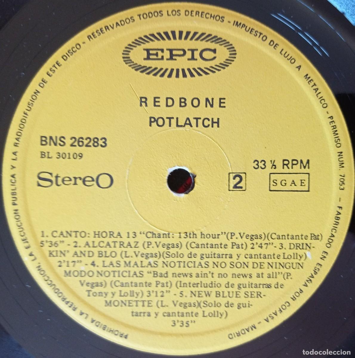 Discos de vinilo: REDBONE ** Potlatch ** VINILO LP ORIGINAL 1971 - Foto 4