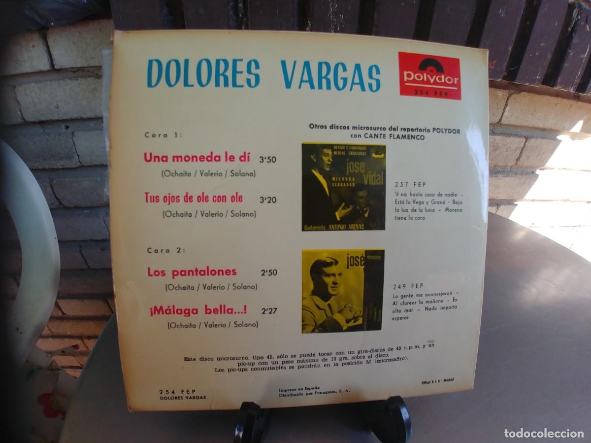Discos de vinilo: DOLORES VARGAS-EP UNA MONEDA LE DI +3 - Foto 2