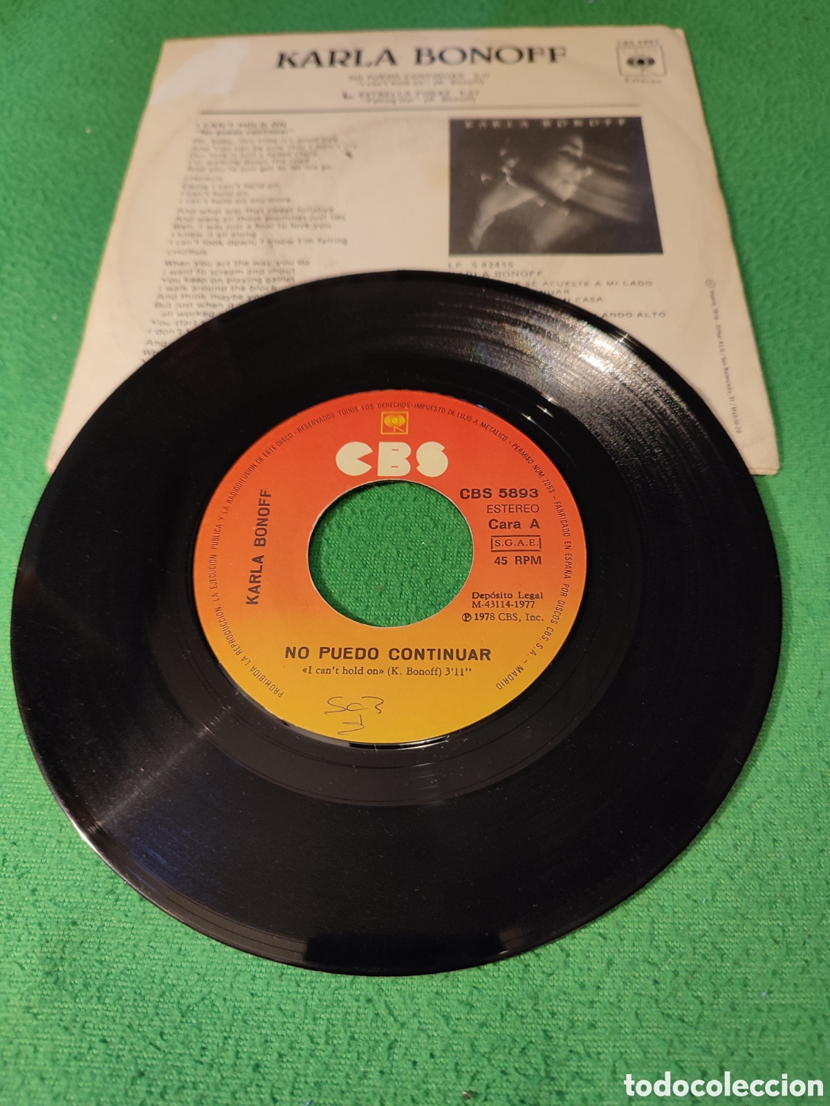 Discos de vinilo: Karla Bonoff - No puedo continuar - Foto 2