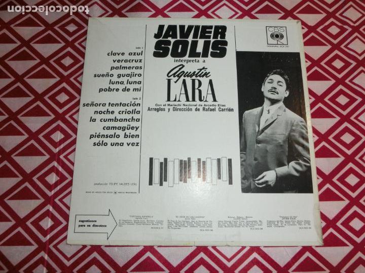Discos de vinilo: JAVIER SOL&Iacute;S - INTERPRETA A AGUST&Iacute;N LARA - Foto 2