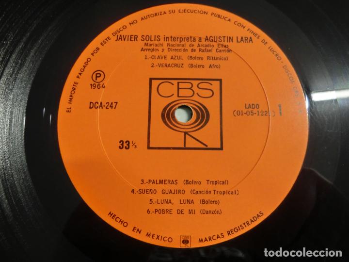 Discos de vinilo: JAVIER SOL&Iacute;S - INTERPRETA A AGUST&Iacute;N LARA - Foto 3