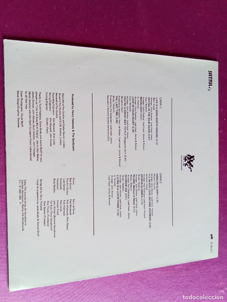 Discos de vinilo: THE SANDPIPERS - OVERDUE LP L3 14 - Foto 2
