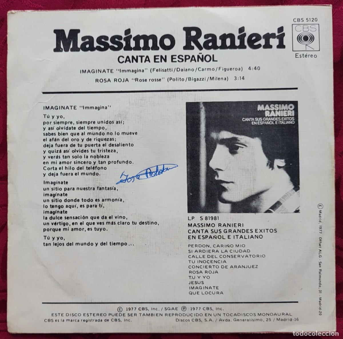 Discos de vinilo: Massimo Ranieri / Imaginate / Rosa Roja / CBS - Foto 2
