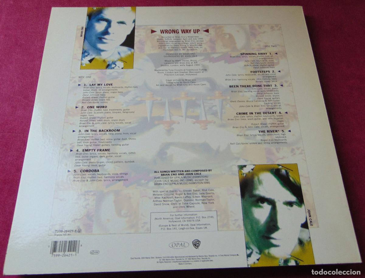 Discos de vinilo: Eno / Cale &ndash; Wrong Way Up - LP 1990 - Made in GERMANY - Foto 2