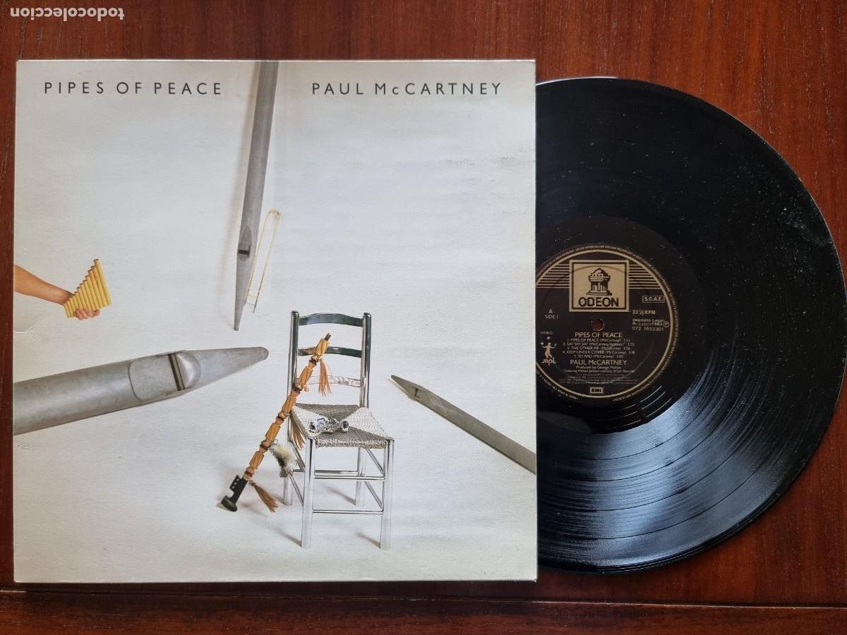 Discos de vinilo: Disco LP.Paul McCartney.Pipes of Peace 1983.Carpeta abierta