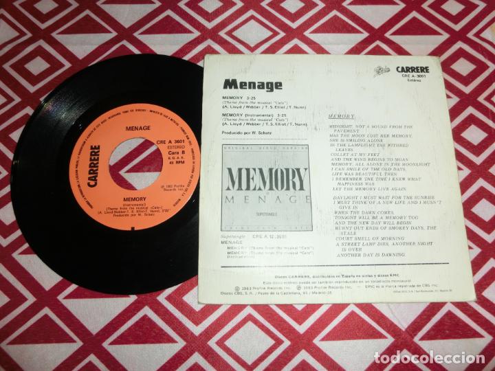 Discos de vinilo: MENAGE - MEMORY - Foto 2