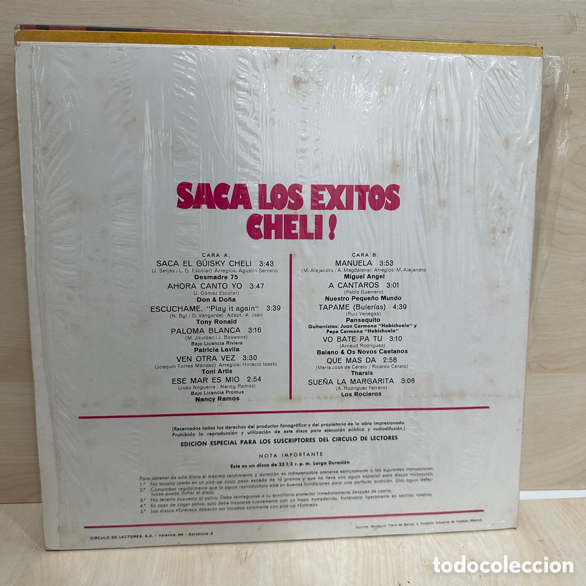 Discos de vinilo: Saca Los Exitos, Cheli! (LP, Comp) Ed. Venezuela - Foto 2