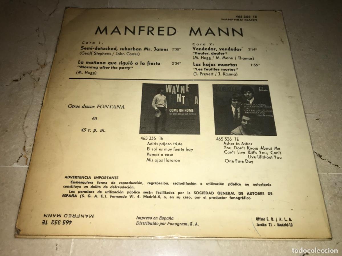 Discos de vinilo: MANFRED MANN-SEMI-DETACHED + 3-ORIGINAL ESPA&Ntilde;OL 1966 - Foto 2