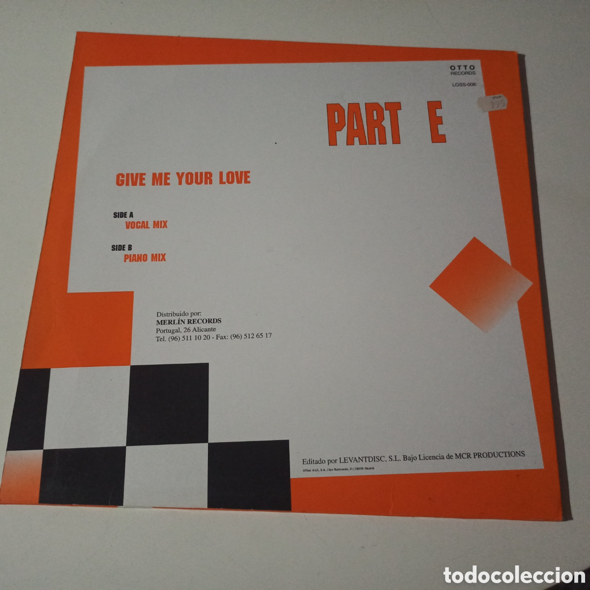 Discos de vinilo: Part-E - Give Me Your Love (12&rdquo;, Maxi) - Foto 2